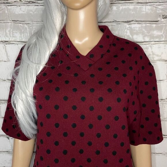 NWOT Marc Jacobs Short Sleeve Wool/Cashmere Red Polka Dot Sweater Size Small - Picture 3 of 9